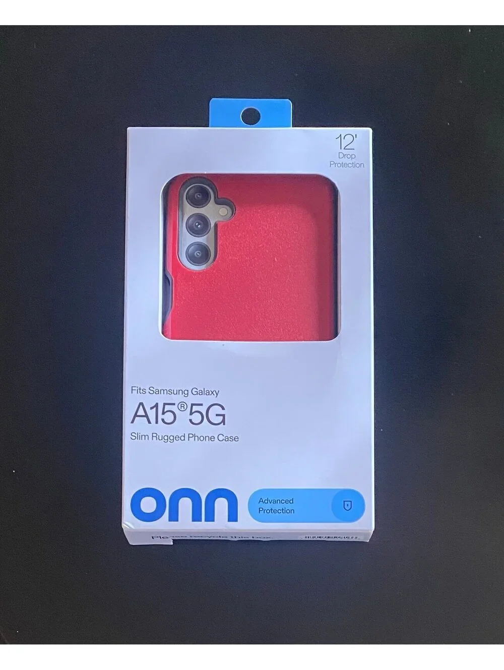 Onn Slim Rugged Case for Samsung Galaxy A15 5G Red/Gray